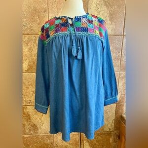 The Umgee Floral Print Cotton Dress in size XL